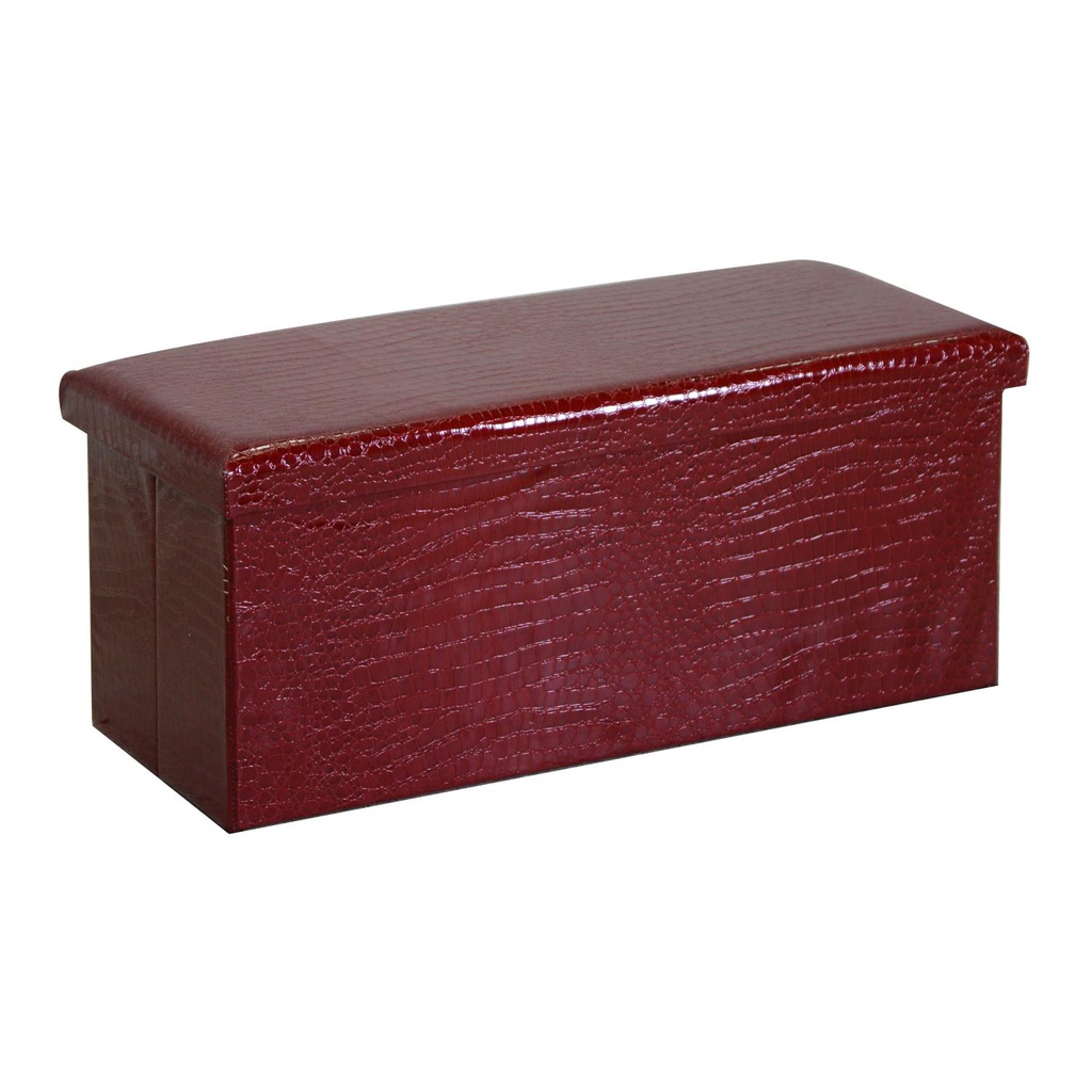 Baule ecopelle rosso rettangolare cm 76x40x41