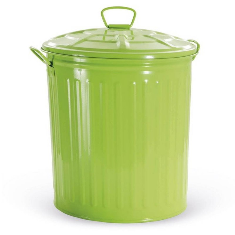 Bidone per rifiuti con Coperchio trendy verde h 41