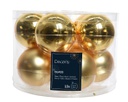 Box da 10 palline di Natale colore oro ø 6 cm