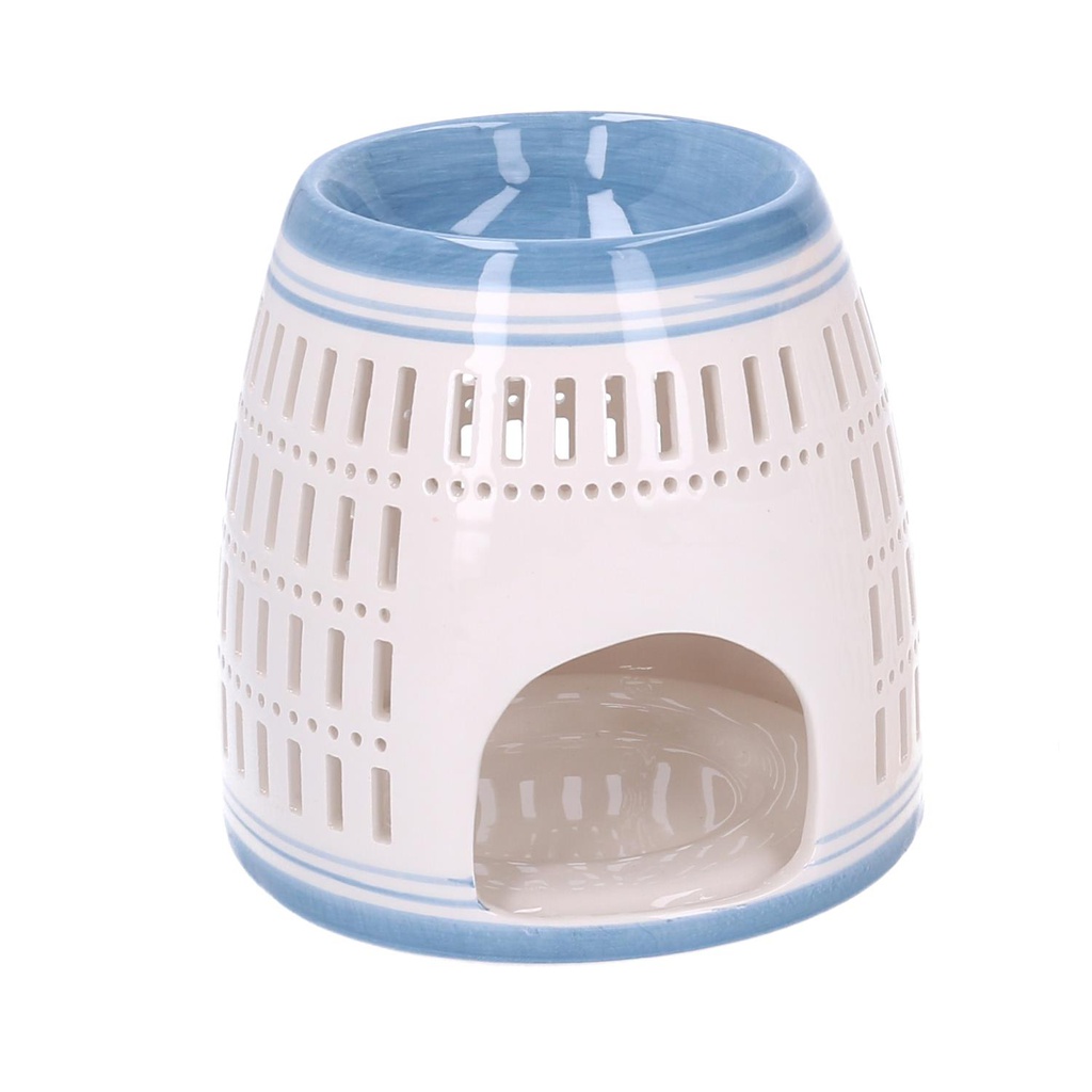 Bruciaessenze ceramica blu tondo cmø12