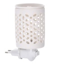 Bruciaessenze plug ceramica traforato bianco cm 10