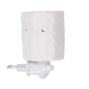Bruciaessenze plug ceramica trecce bianco  cm 10