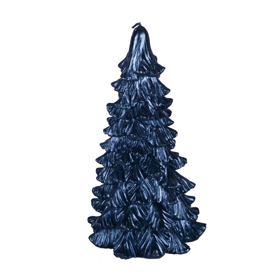 Candela albero ottanio brillante cmø12h25