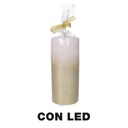 Candela paraffina led oro cm ø8h18