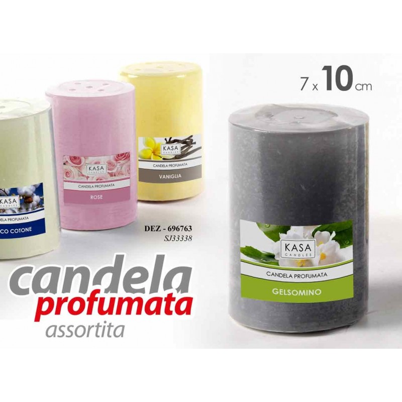 24x Candele profumate assortite diam 7 x 10 h