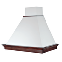Cappa aspirante MARY in acciaio inox bianca e cornice in legno cm 90