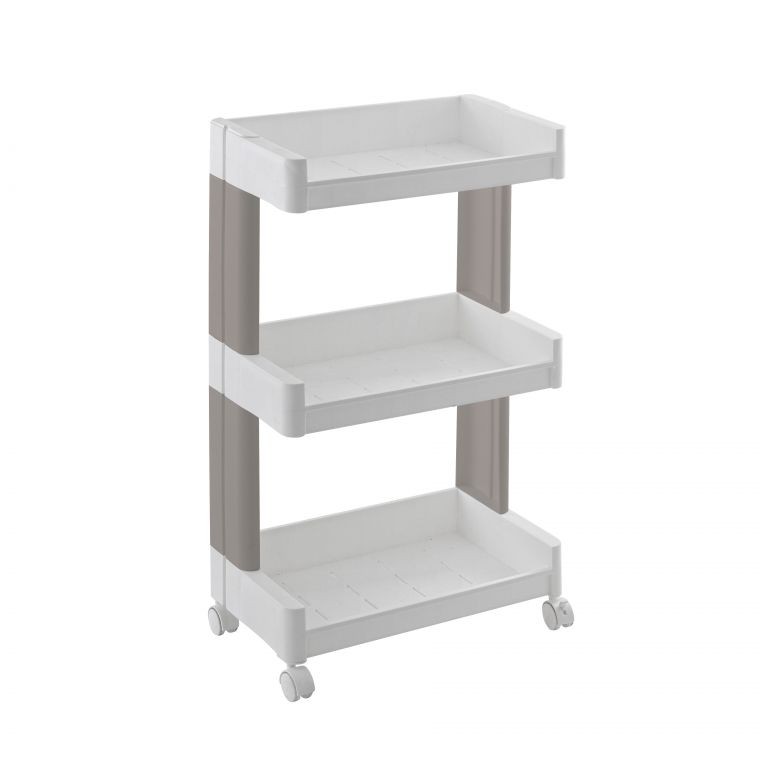Carrellino Salvaspazio in plastica Bianco 45x26x h79 cm