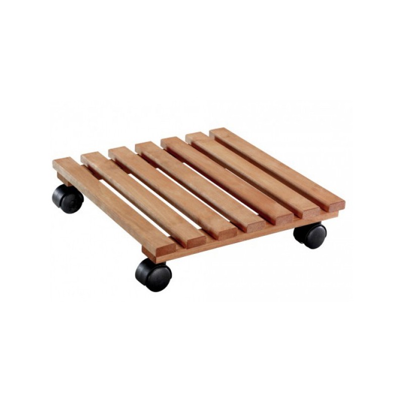 Carrellino con ruote in Legno 35x35 cm noce