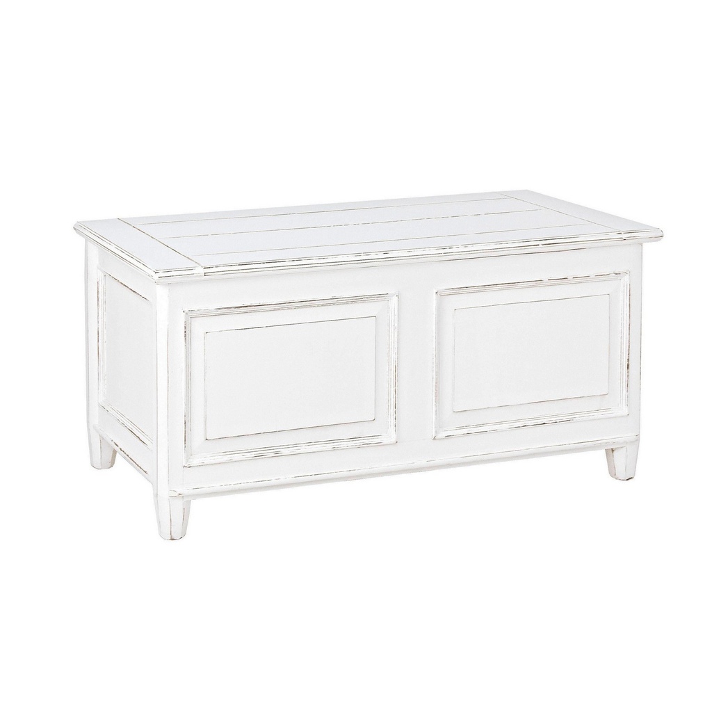 Cassapanca rustica Colette in legno nobilitato bianco