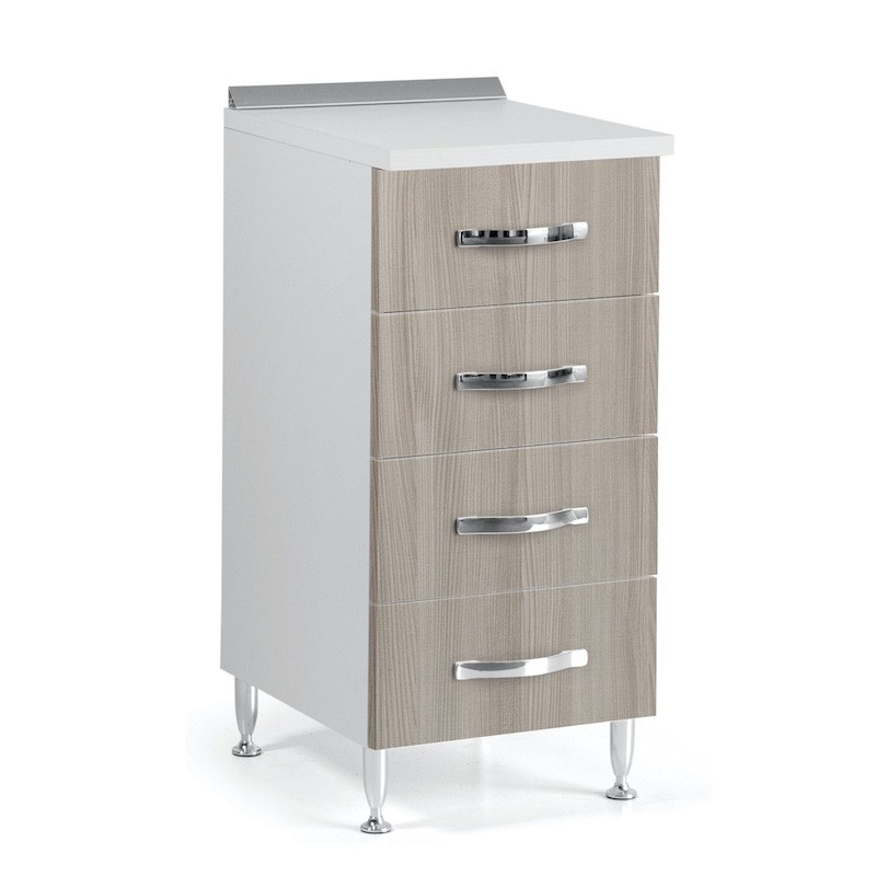 Cassettiera Per Cucina 4 Cassetti In Legno Nobilitato Olmo Cm H 85x50x40