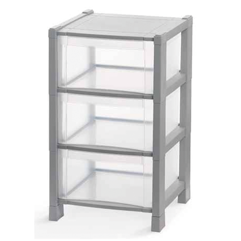 Cassettiera Tower 3 cassetti grigio 38x38x59 cm