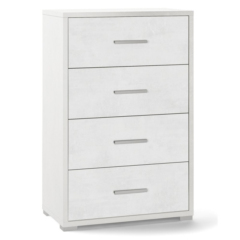 Cassettiera per ufficio quattro cassetti Bianco Ossido 51x41x h110 cm