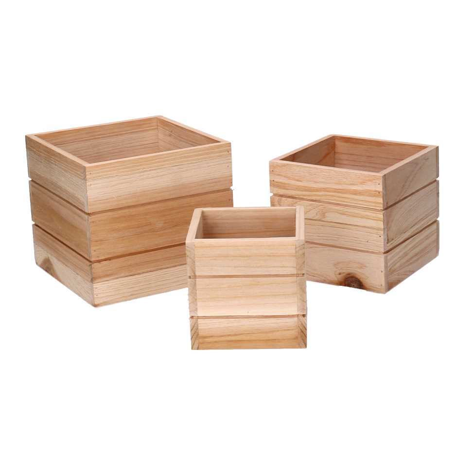 Cassetto legno 1-3 naturale quadro cm 15