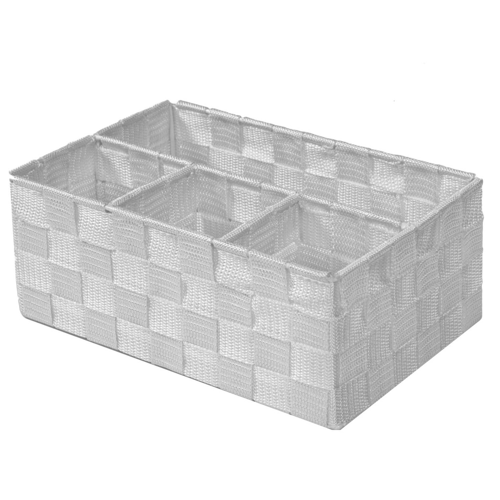 Cassetto poliestere bianco rettangolare4 scomparti cm 26x17h10