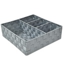 Cassetto poliestere grigio quadro c/4 scomparti cm 32x32h10