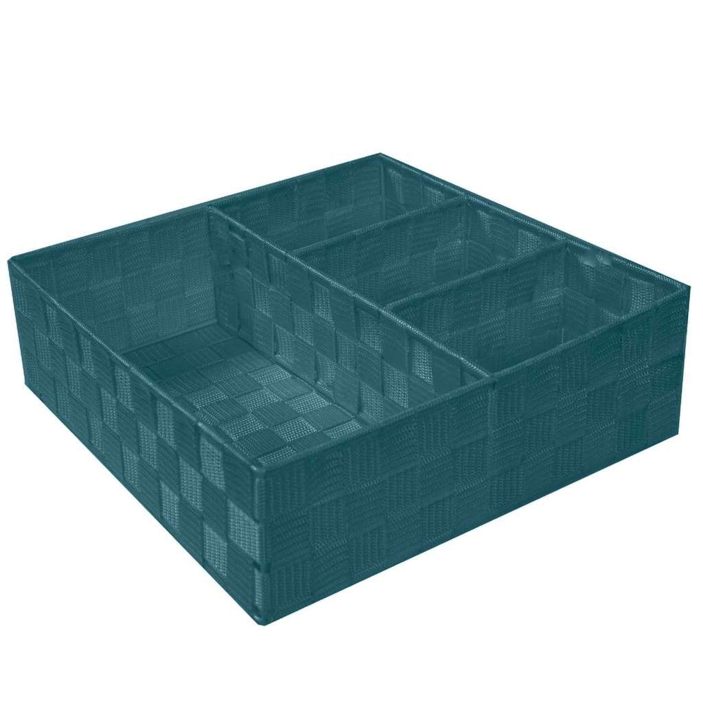 Cassetto poliestere verde acqua quadro cm 32x32h10