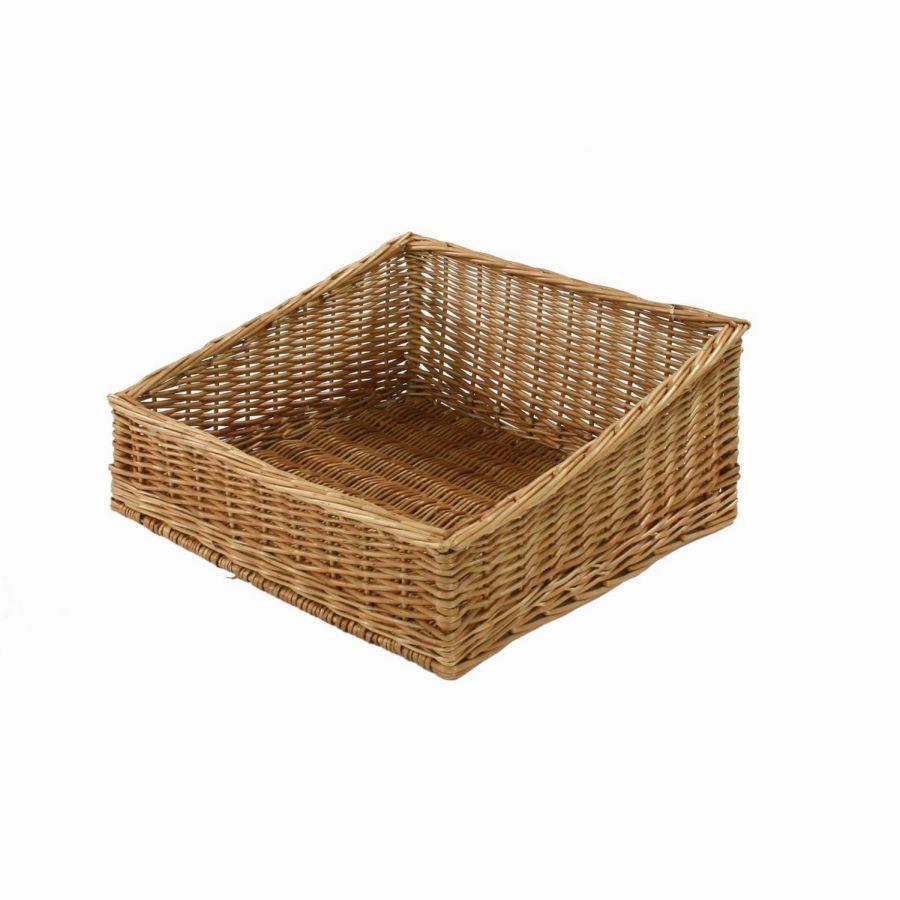 Cesta espositore vimini naturale quadrocm 50x50h12/21