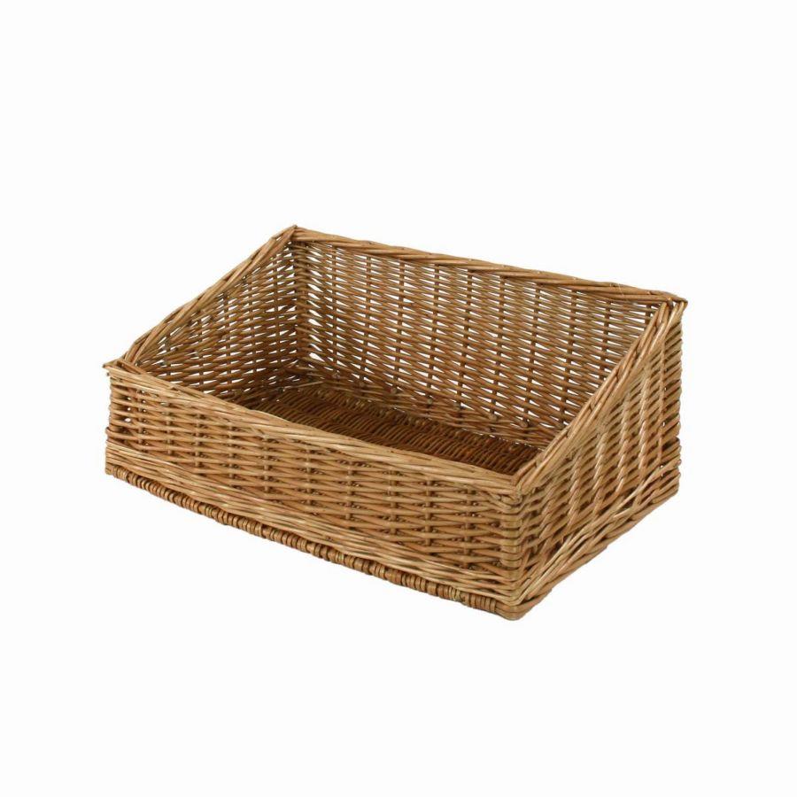 Cesta espositore vimini naturale rettangolare cm 60x40h12/21