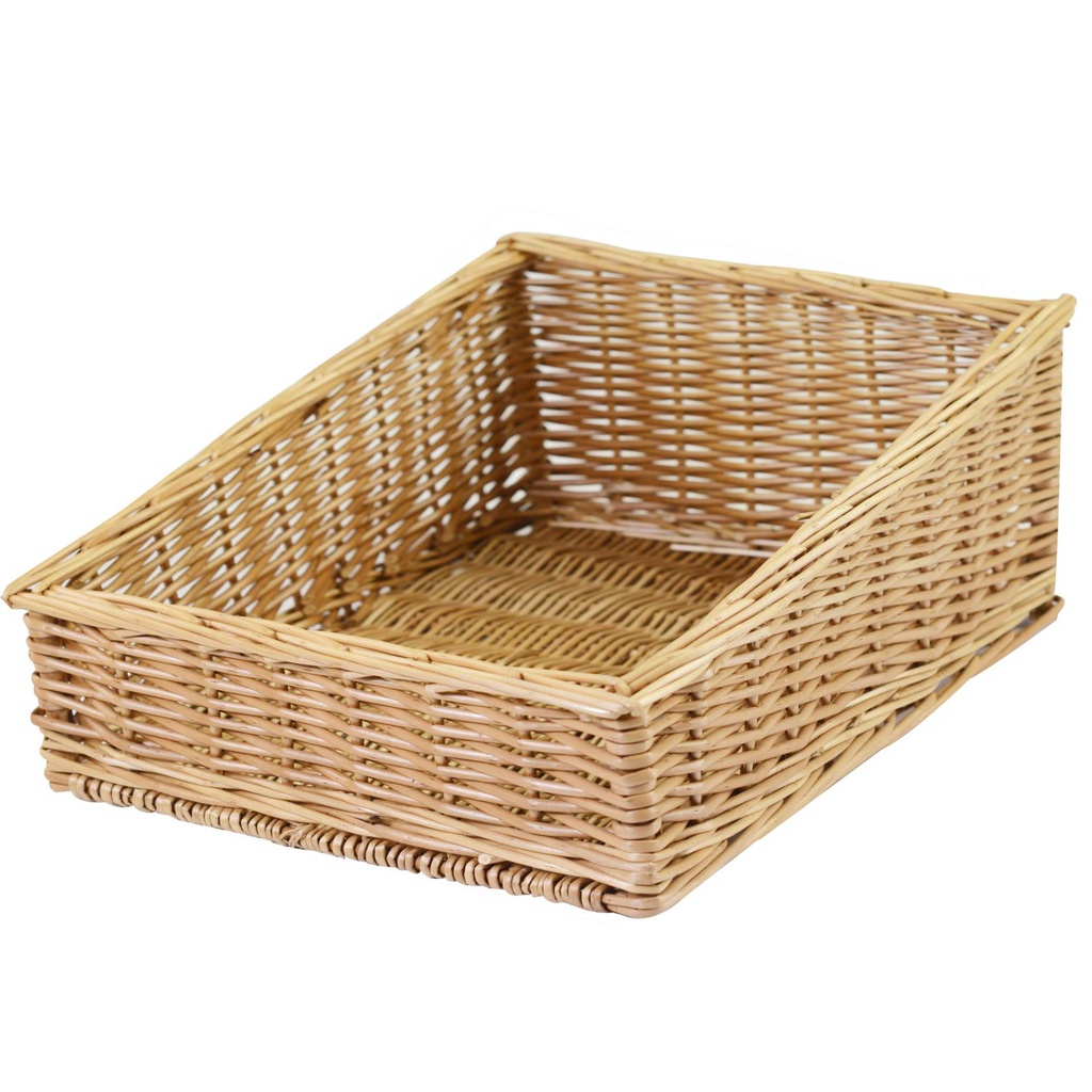 Cesta espositore vimini rettangolare cm 35x45h12/21