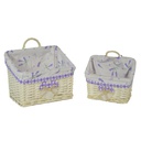 Cesta pensile vimini 1-2 lavanda rettangolare cm30x20h16/23