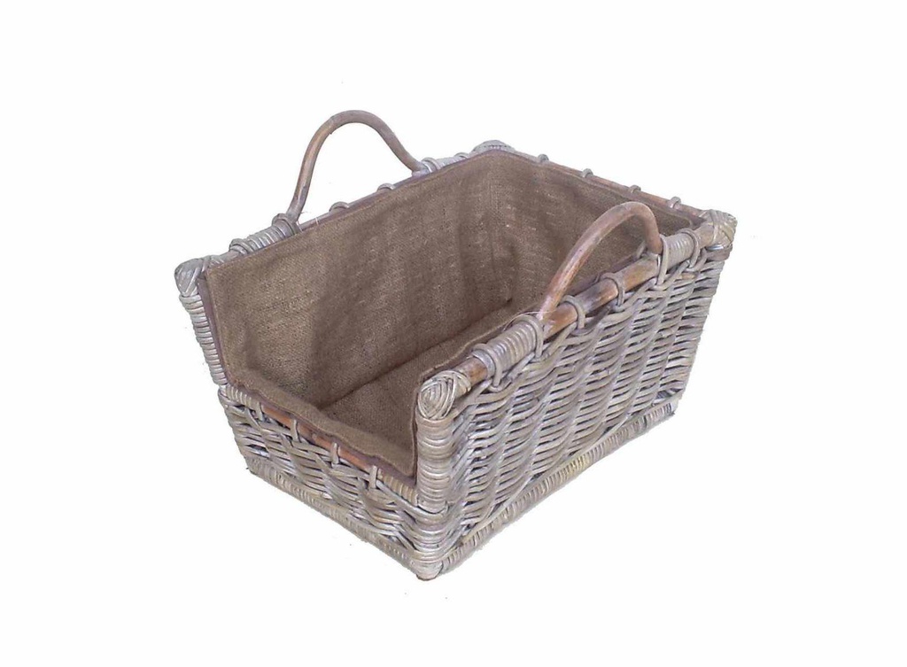 Cesta portalegna cloe svasato 2m c/fodera juta cm 52x38h26/36
