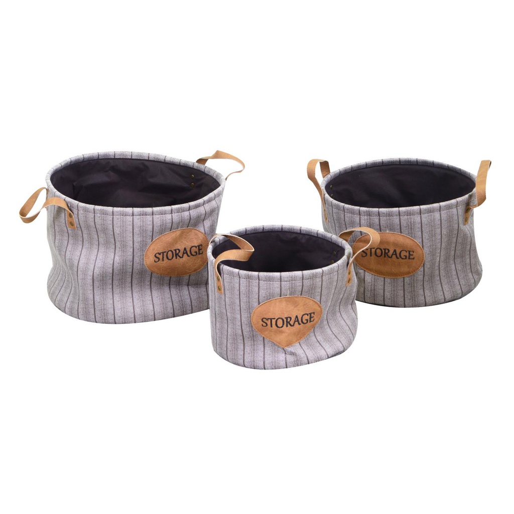 Cesta tessuto 1-3 grigio tondo cm ø35h30