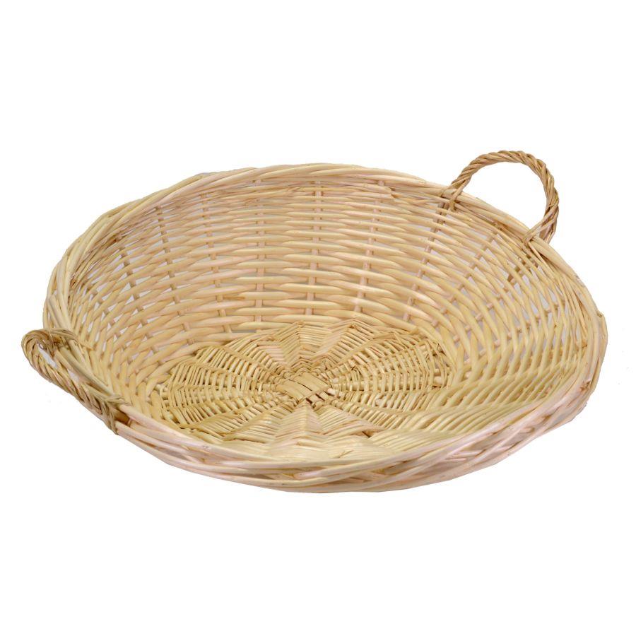Cesta vallo vimini naturale c/manici tondo cmø51/56h19