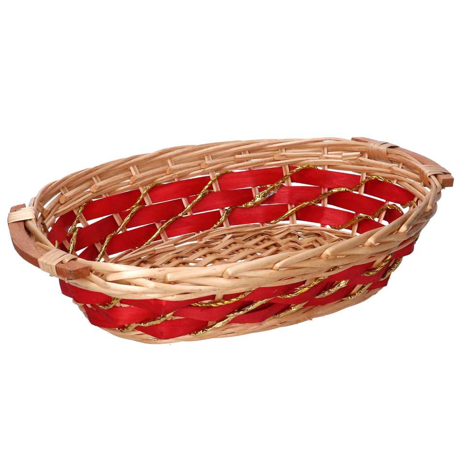 Cesta vimini rosso miele ovale cm33/37x27h8,5