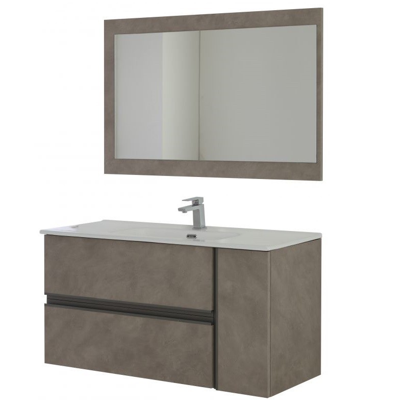 Composizione bagno color Cenere 2 cassetti 1 anta 110x46x h57 cm