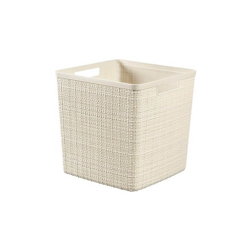 Contenitore Jute Cube Colore Bianco Cm28X28X27H