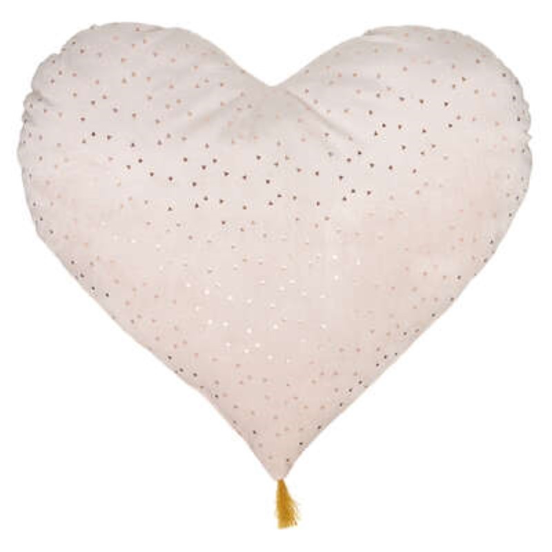 Cuscino cuore rosa morbido  L 40 x P 9 x H 45 cm
