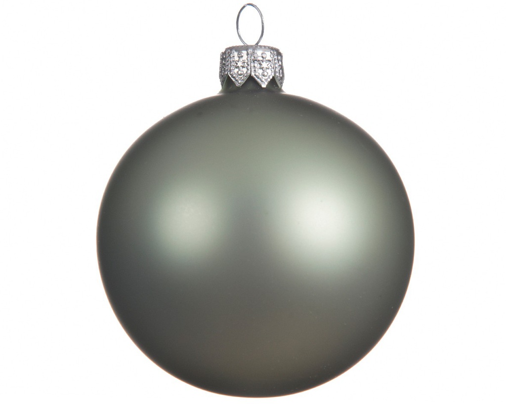  Decorazione Albero Natale Pallina In Vetro Verde Chiaro Opaco D. 15 Cm   1 Pz