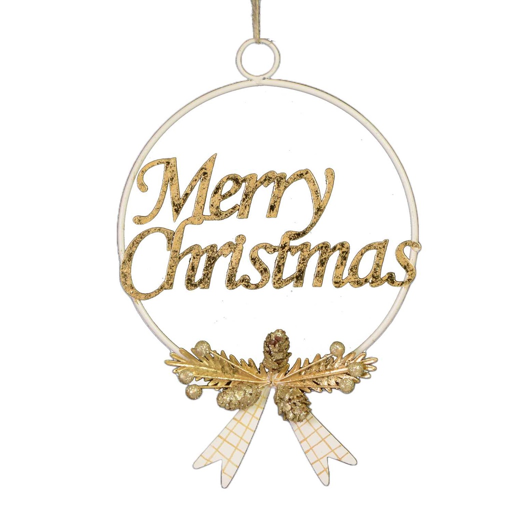 Decorazione metallo merry christmas orocm18x3x27