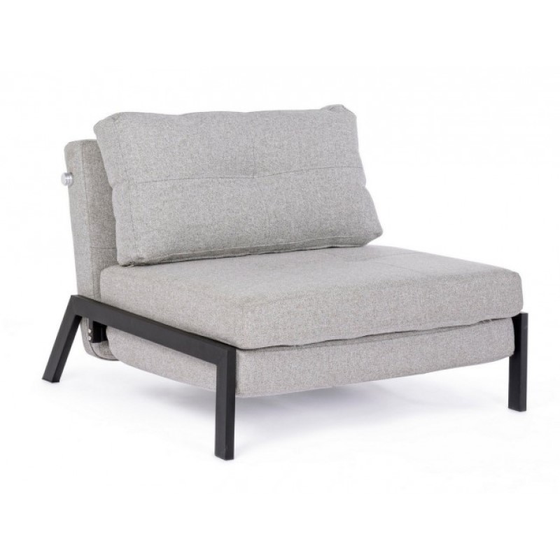 Divano letto salvaspazio un posto in tessuto Beige HAYDEN 95x96x h79 cm