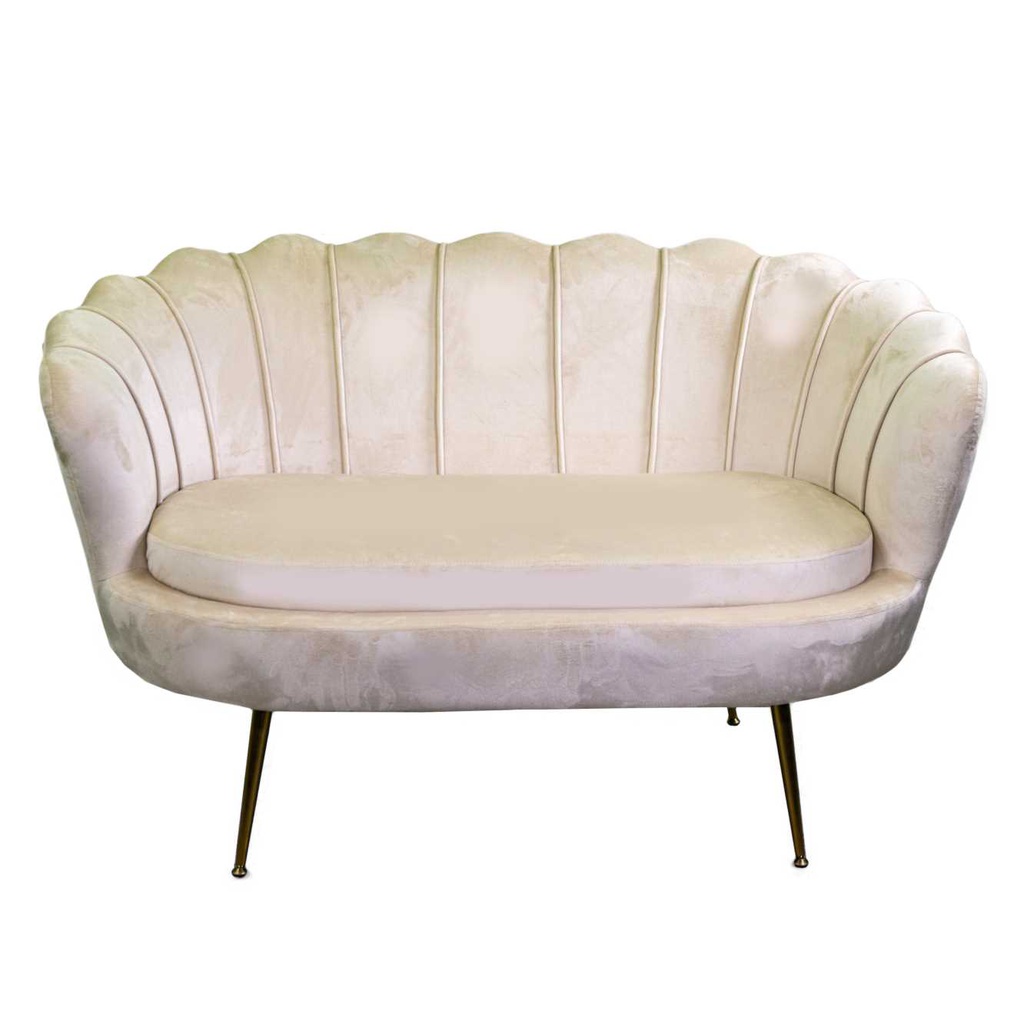 Divano velluto Tulipan crema cm 128x74h50