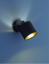 Faretto Spot Tommy 1xE14 Nero E Tessuto Nero-Oro L12 cm Trio Lighting