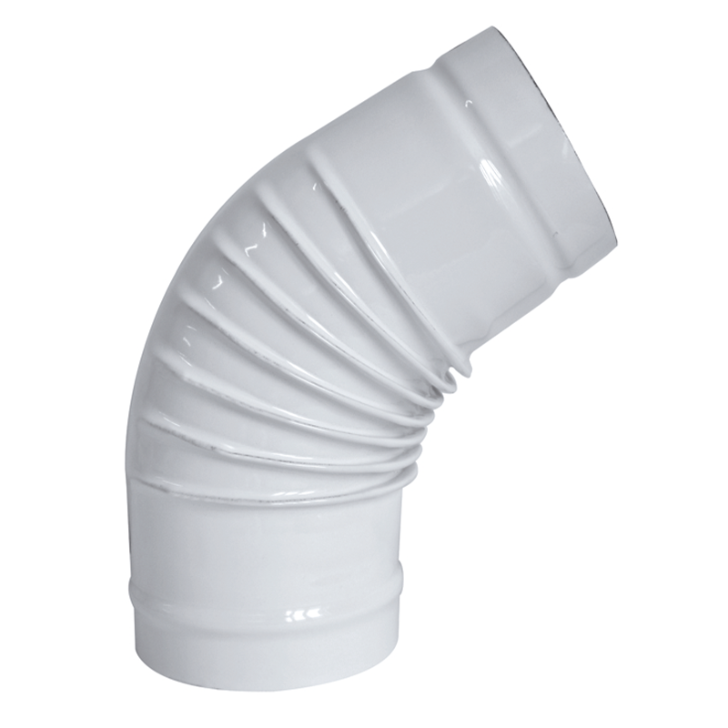 Gomito canna fumaria bianco  Ø120mm 40°