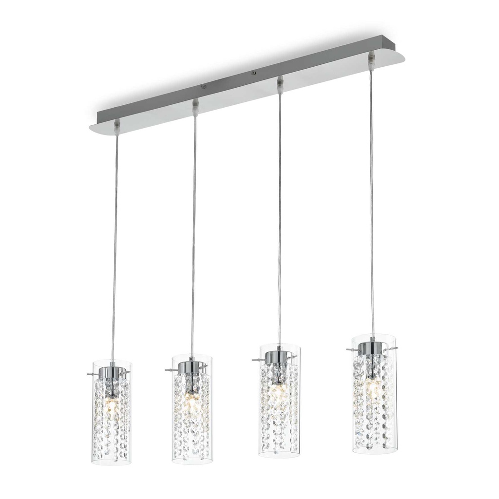 Lampada a sospensione cromo L 900 x H min 500 - max 1100 x P 135 mm