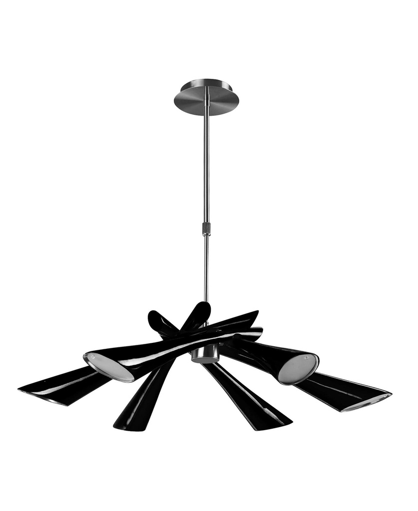 Lampada a sospensione in metallo paralume nero 8852/78h cm
