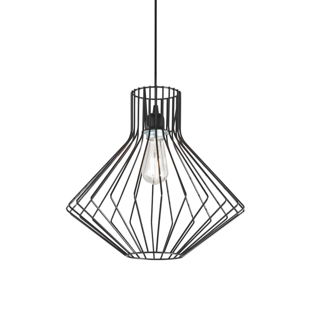 Lampada a sospensione nero D 395 x H min 620 - max 1430 mm