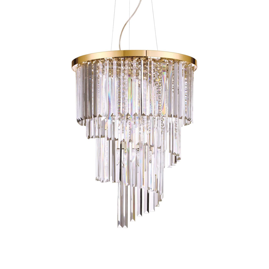 Lampada a sospensione oro D 500 x H min 940 - max 2690 mm