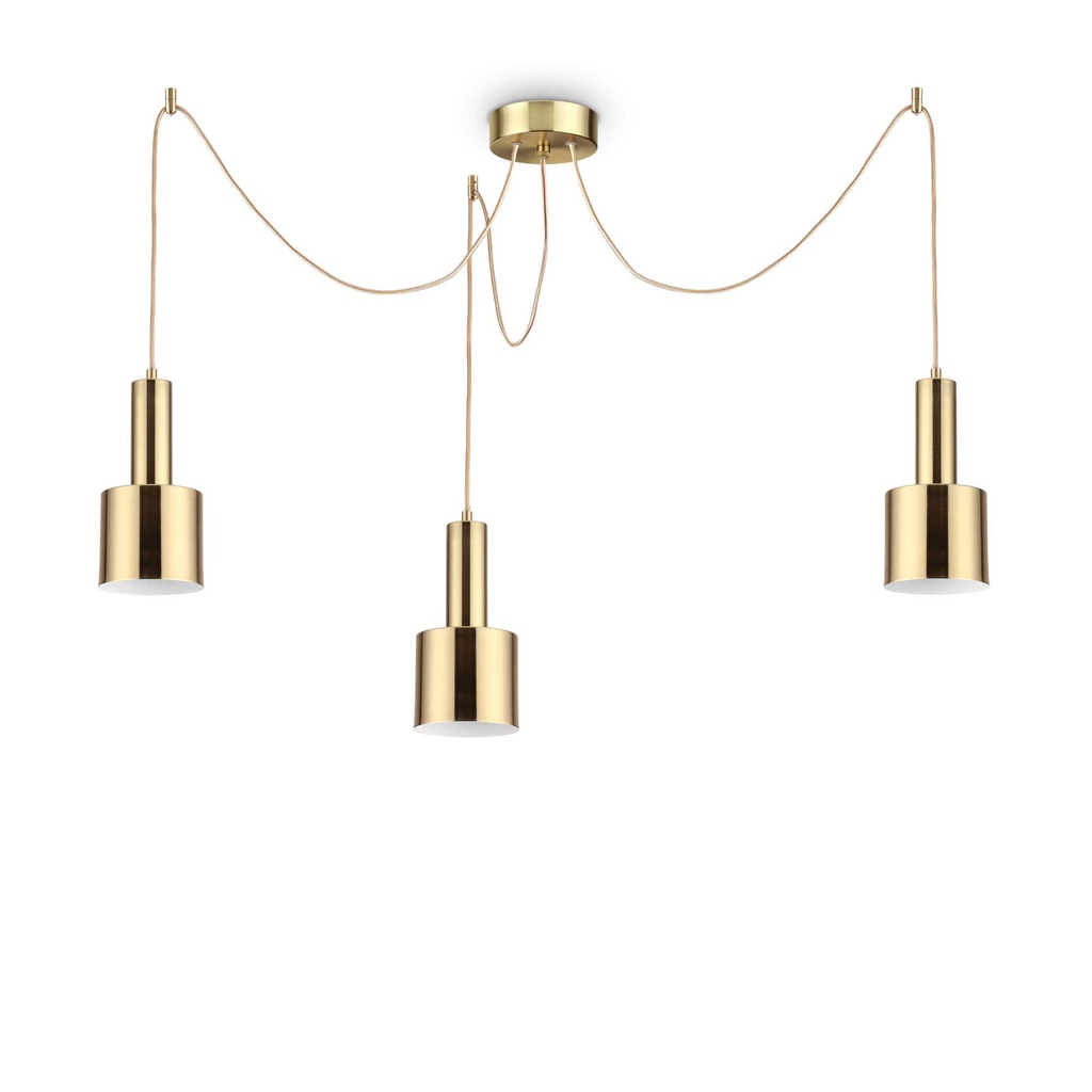 Lampada a sospensione ottone L 600 x H min 500 - max 2300 x P 240 mm