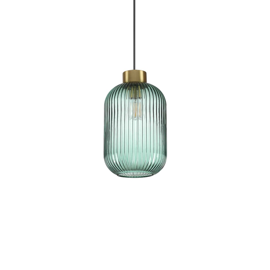 Lampada a sospensione verde D 140 x H min 485 - max 2235 mm