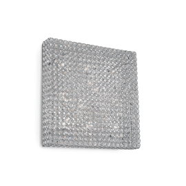 Lampada da soffitto 10 luci cromo 59,5 x 59,5 x h. 14,5 cm