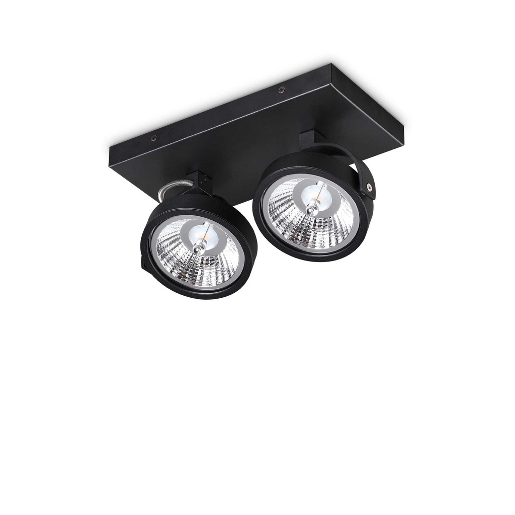 Lampada da soffitto nero L 280 x H min 125 - max 165 x P 140 mm