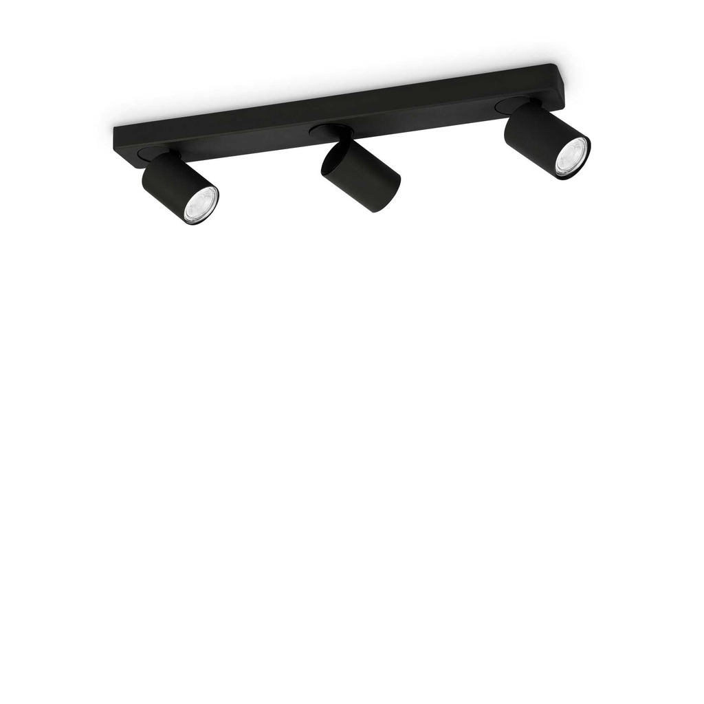 Lampada da soffitto nero L 540 x H min 90 - max 125 x P 125 mm