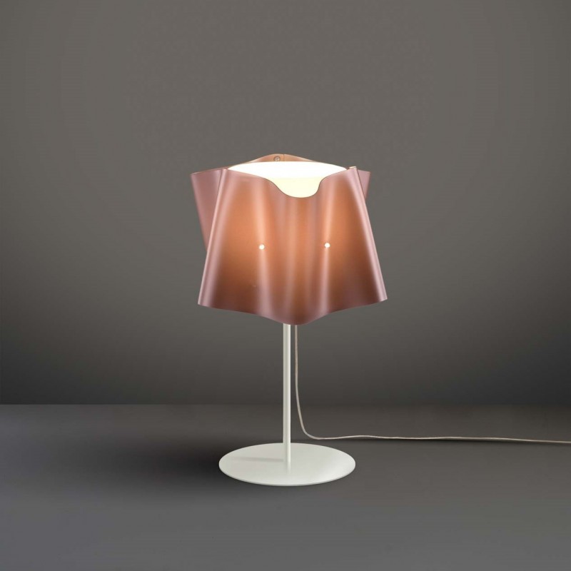 Lampada da tavolo con base e stelo metallo FOLIO paralume Rame diametro 25x h37 cm