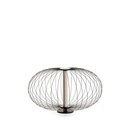 Lampada da tavolo led paralume in acciaio nero lucido  50x50xh. 29 cm