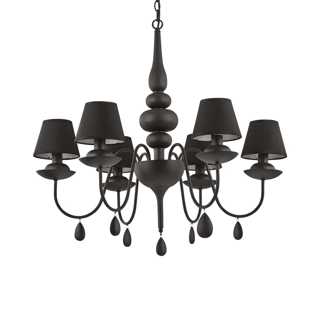 Lampada sospensione Blanche Nero D780xH960-1860mm