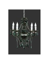 Lampadario 5 Bracci Lüster Classico Cromo e Nero con Pendenti Decorativi Trio Lighting